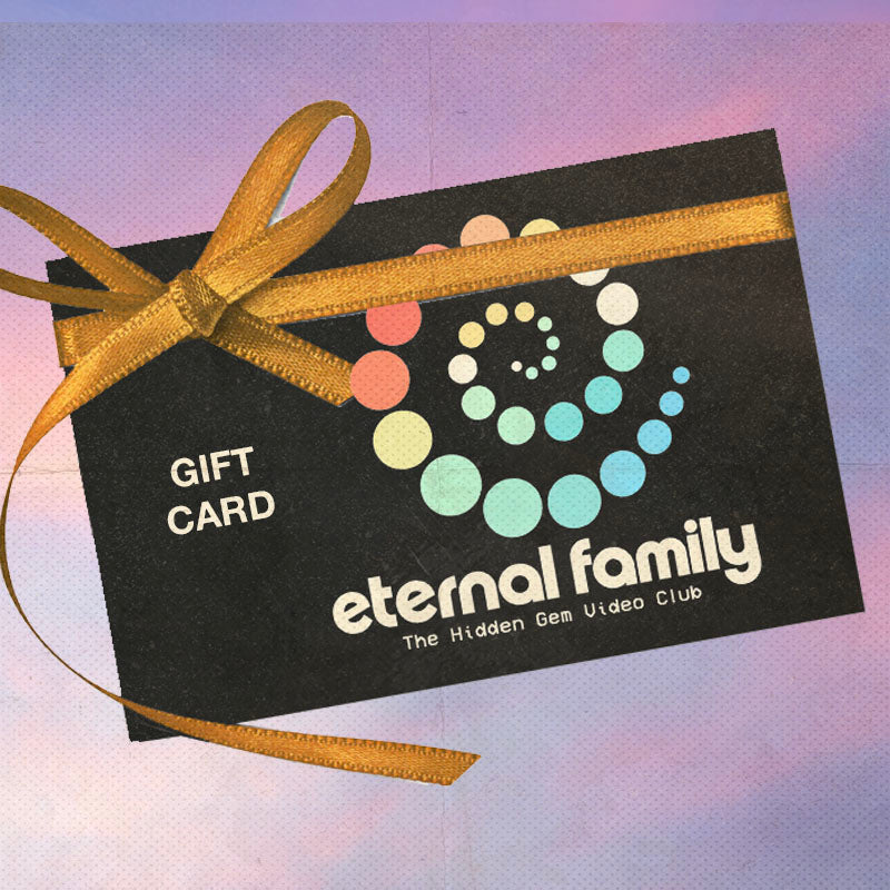 Eternal Family gift card wrapped with a gold ribbon